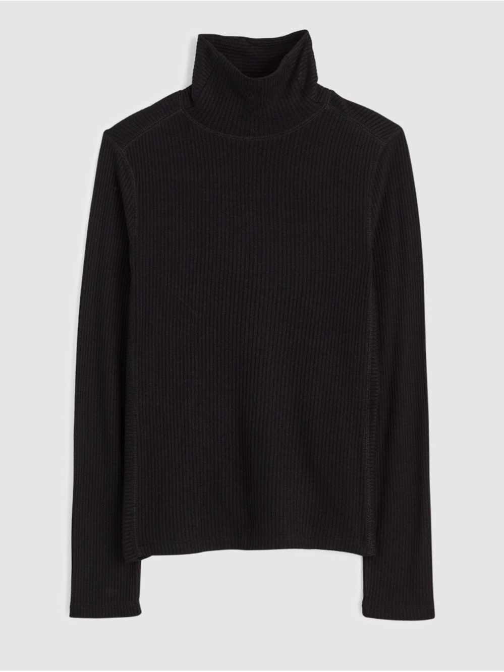 Madewell Ribbed Turtleneck Long-Sleeve Tee in Jet Black NWT